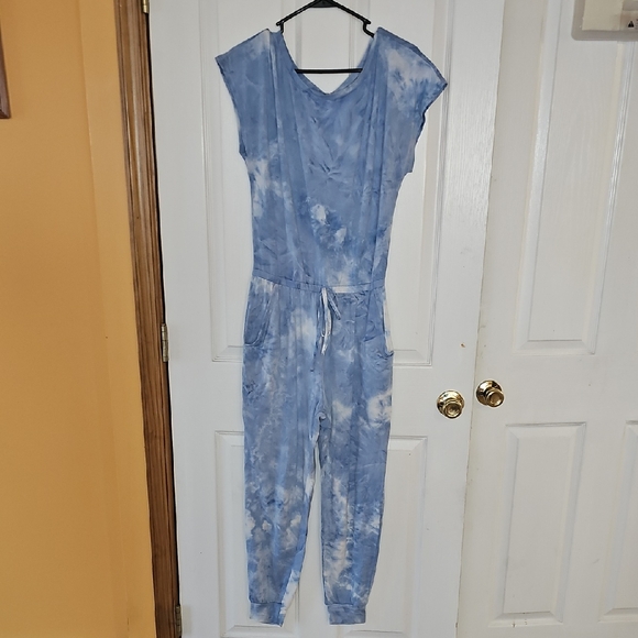 PrettyGarden Pants - Prettygarden Sz S Blue Tie-Dye Jumpsuit